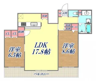 ライオンズタワー神戸元町【6階】の間取り