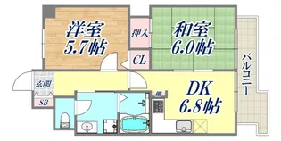 ライオンズマンション生田川東【7階】の間取り