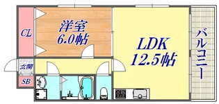 ラムール三宮【6階】の間取り