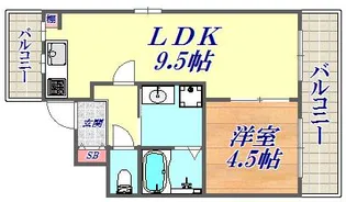 ラムール花隈【3階】の間取り