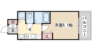 Lala place三宮東アスヴェル 【9階】の間取り
