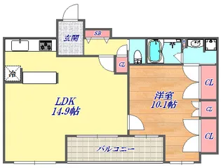 リーガル神戸中山手通り【10階】の間取り