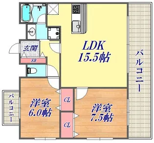 リーガル新神戸パークサイド【4階】の間取り