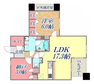 リベール三宮ミッドキャスト【8階】の間取り