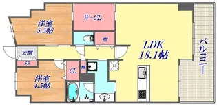 ルネ神戸磯上通【1階】の間取り