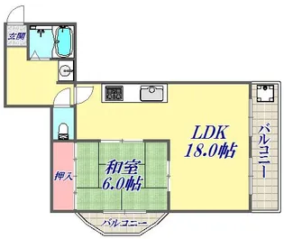 ロータリーマンション中山手【2階】の間取り