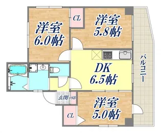 ローレル花隈【7階】の間取り