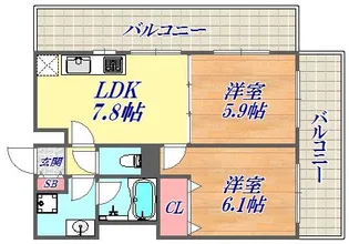 ロイヤルヒル神戸三ノ宮2【11階】の間取り