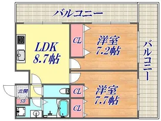 ロイヤルヒル神戸三ノ宮II【12階】の間取り