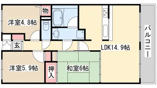ロイヤルヒル神戸諏訪山【4階】の間取り