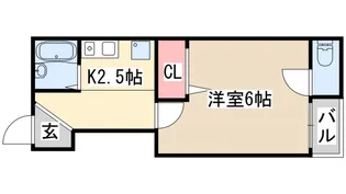 ロゼブル中山手【4階】の間取り
