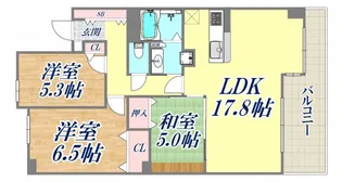 ワコーレ神戸中山手ディアハウス【3階】の間取り
