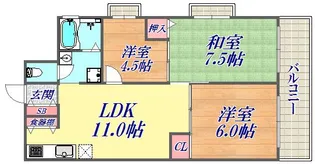 マンション指月【1階】の間取り