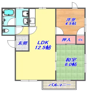 六甲グレイスコート【102号室】の間取り