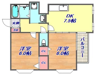 パークレジデンス御影【2階】の間取り