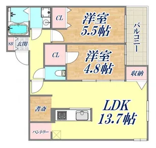 グルーブメゾン須磨離宮【1階】の間取り