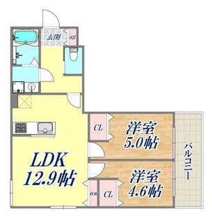 グルーブメゾン須磨離宮【1階】の間取り