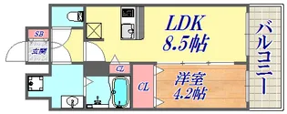 エステムコート神戸グランスタイル【15階】の間取り
