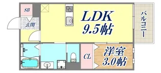 クオーレ六甲【1階】の間取り