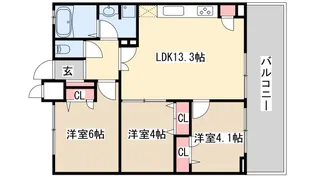 プレジール三ノ宮2【11階】の間取り