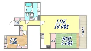 ポートピアプラザA楝【25階】の間取り