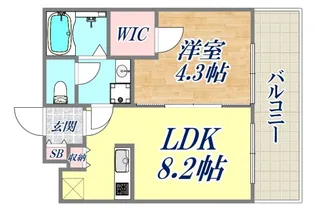 ウェルスクエア芦屋【1階】の間取り