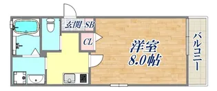 ワコーレヴィータ神戸春日野【2階】の間取り