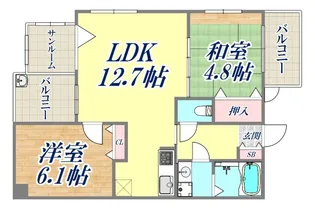 ワコーレシエラ神戸【9階】の間取り