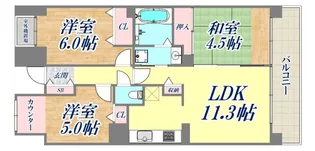 エスリード六甲第2【603号室】の間取り