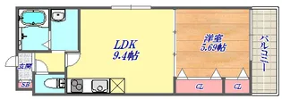 フジパレス小河通【1階】の間取り