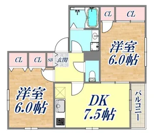 へーベルメゾン上祇園【2階】の間取り