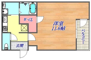 フジパレス小河通【3階】の間取り