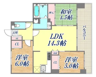 ブランズ新神戸【3階】の間取り