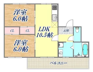 コーポラス村瀬B棟【2階】の間取り