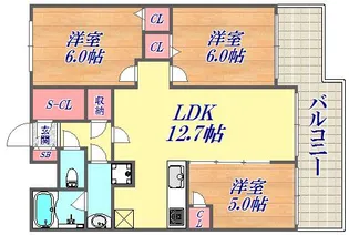 エステムプラザ神戸水木通グランクロス【12階】の間取り