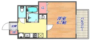 ラ・フォンテ三宮旭【5階】の間取り