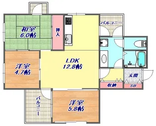 マリンクレール御影【2階】の間取り