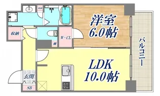 プレサンスジェネ新神戸ステーションフロント【10階】の間取り