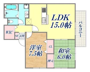 フォレスト谷上【2階】の間取り