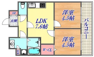 ロイヤルヒル神戸三ノ宮2【8階】の間取り