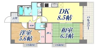 サンリッジ湊川【5階】の間取り