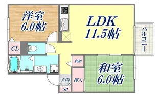 オーク東須磨【1階】の間取り