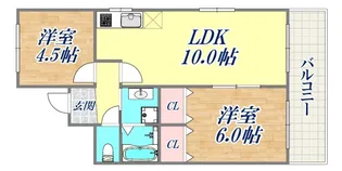ラムール花隈【1階】の間取り