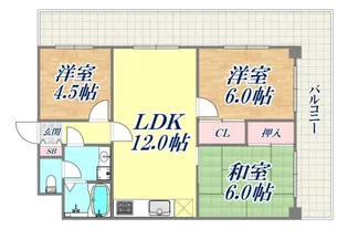パレルミエール岡本【2階】の間取り