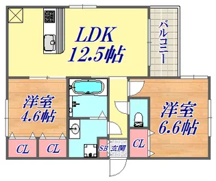 グレイスコート神戸北野【3階】の間取り
