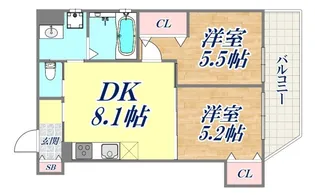 フォレストクリエオーレ中島通【3階】の間取り