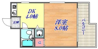 ヴェルドール兵庫2【6階】の間取り