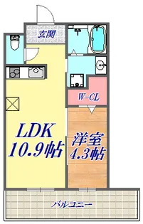 ワコーレ神戸三宮マスターズレジデンス【14階】の間取り