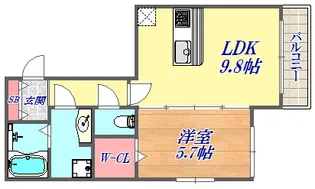 グランクレール兵庫町【2階】の間取り