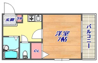 HU岩屋ハイツ【105号室】の間取り